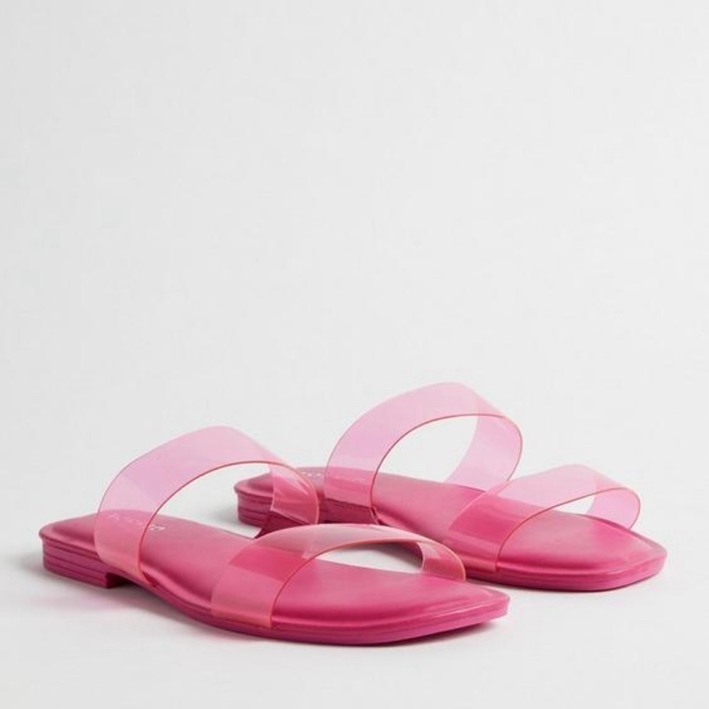 Torrid Lucite Strappy Sandal Wide Width (WW) Pink Size 8 WW